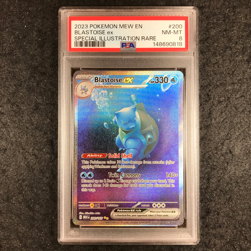 PSA 8 Blastoise ex - 200 - Special Illustration Rare Pokemon Scarlet & Violet 151 818-Cherry Collectables