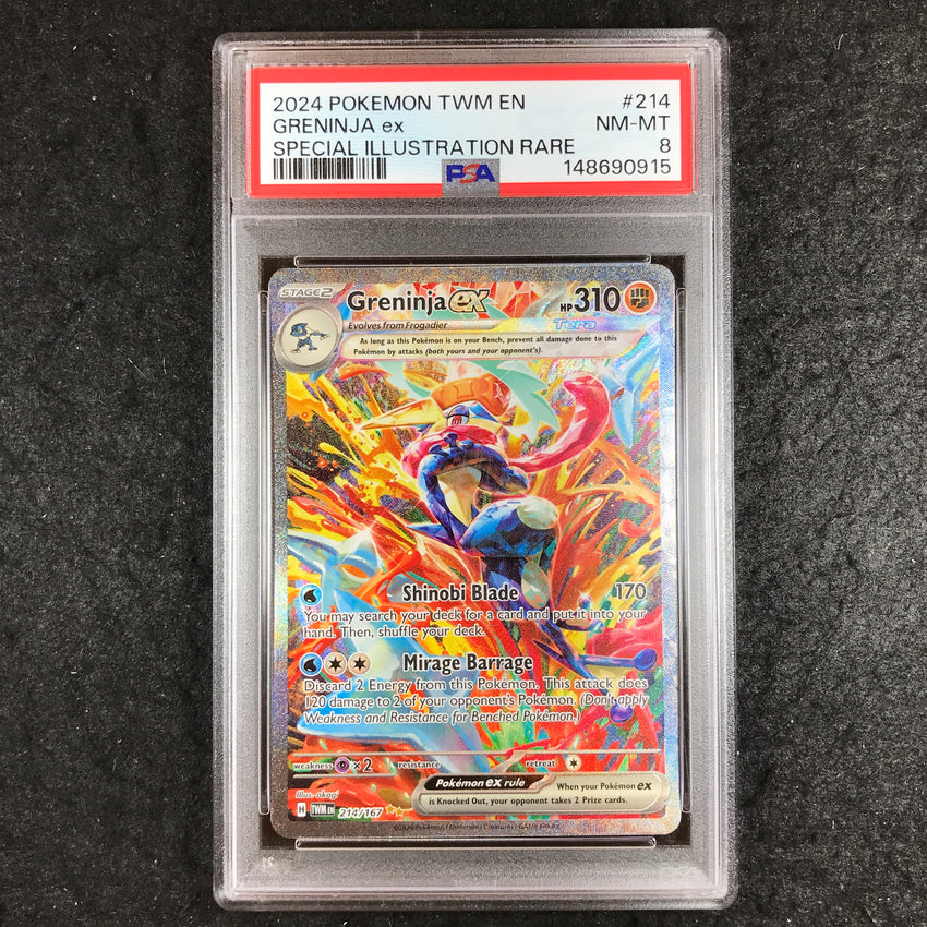 PSA 8 Greninja ex - 214/167 - Special Illustration Rare Pokemon Twilight Masquerade 915-Cherry Collectables