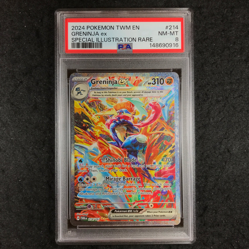 PSA 8 Greninja ex - 214 - Special Illustration Rare Pokemon Twilight Masquerade 916-Cherry Collectables