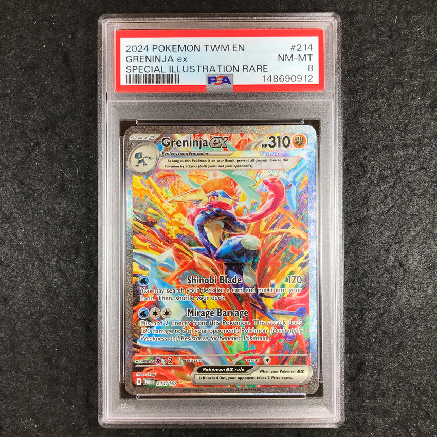 PSA 8 Greninja ex - 214 - Special Illustration Rare Pokemon Twilight Masquerade 912-Cherry Collectables