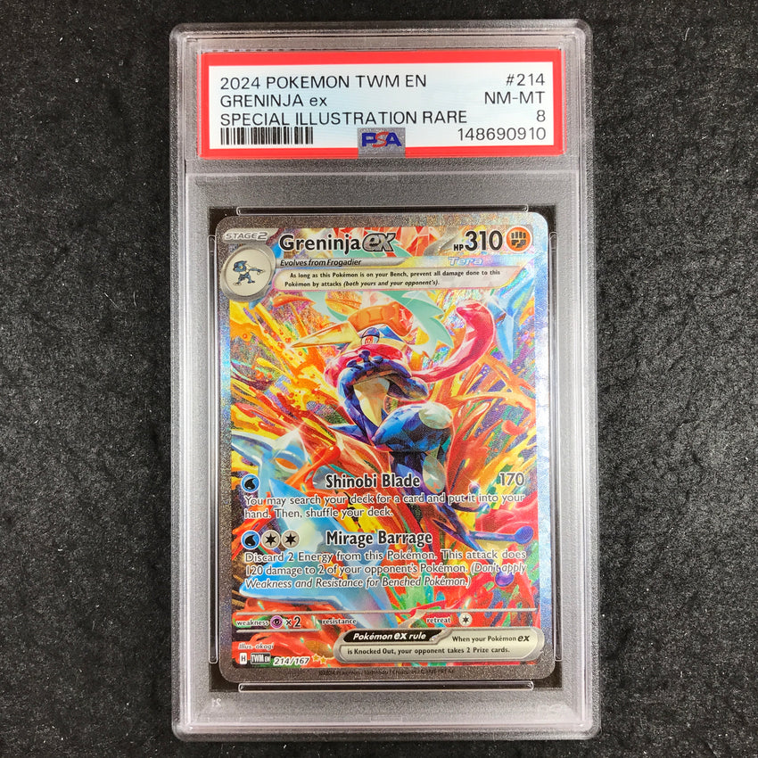 PSA 8 Greninja ex - 214 - Special Illustration Rare Pokemon Twilight Masquerade 910-Cherry Collectables