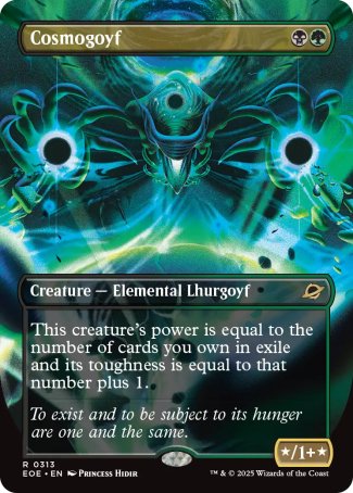 FOIL BORDERLESS Cosmogoyf - #313 - Rare - Edge of Eternities