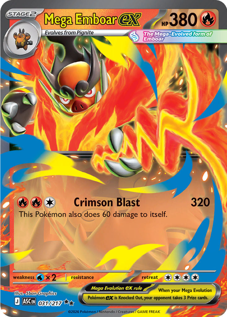 Mega Emboar ex - ( 031/217 ) - Double Rare - Pokemon ME Ascended Heroes