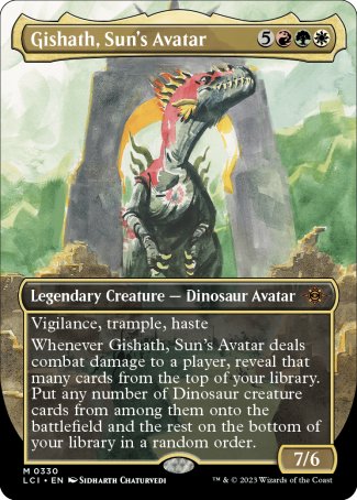 BORDERLESS Gishath, Sun's Avatar - #330 - Mythic - Lost Caverns of Ixalan