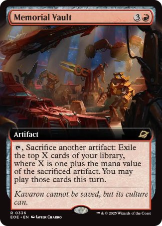 FOIL EXTENDED Memorial Vault - #336 - Rare - Edge of Eternities