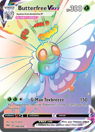 HYPER RARE Butterfree Vmax - 190/189 - Darkness Ablaze