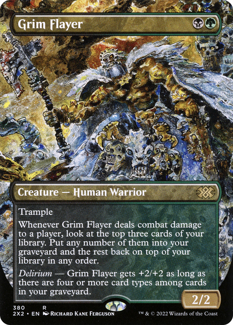 [ BL ] [FOIL] Grim Flayer (Borderless) #380 - RARE 2X2 - Double Masters 2022