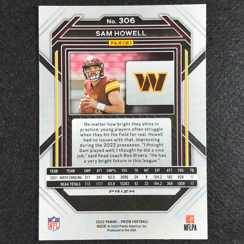 2022 Prizm Sam Howell Rookie Silver Prizm No 306