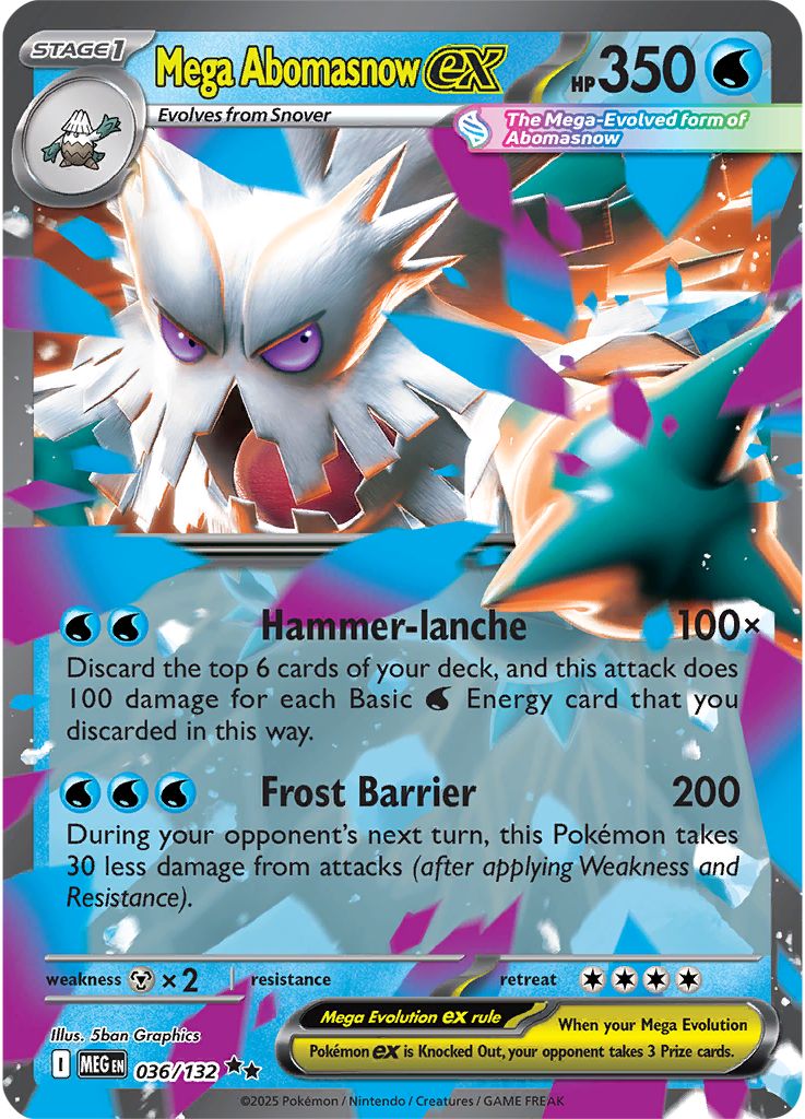 Mega Abomasnow ex - [  036/132 ] - Double Rare - Pokemon ME01 Mega Evolution