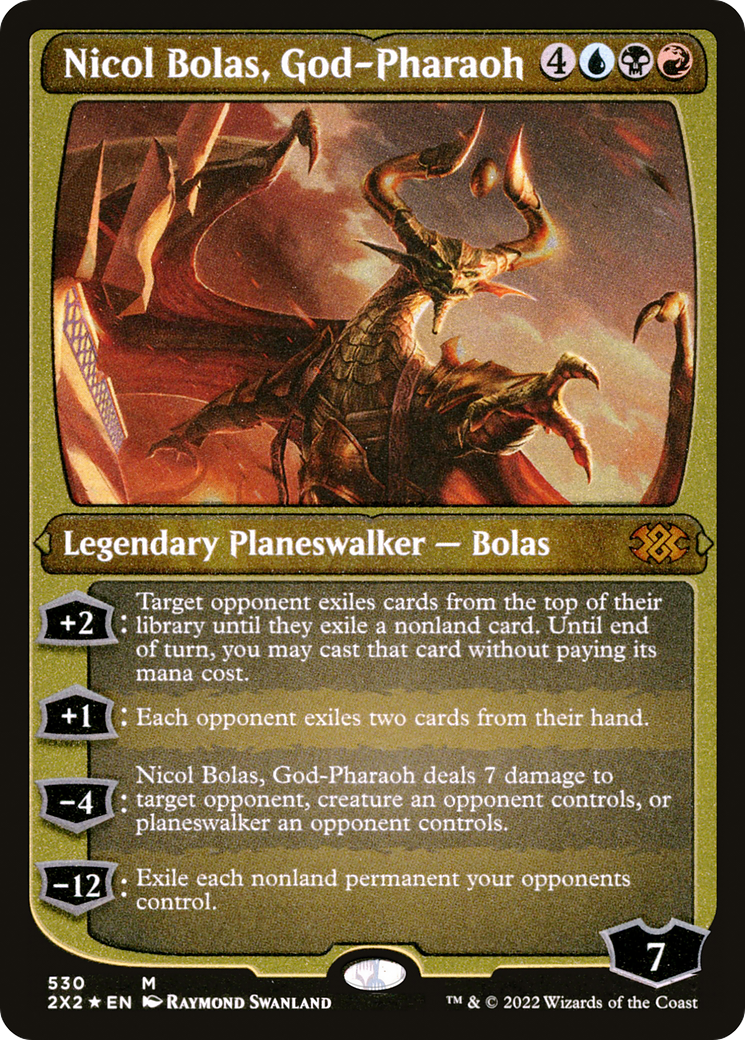 [ EF ] [FOIL] Nicol Bolas, God-Pharaoh (Foil Etched) #530 - MYTHIC 2X2 - Double Masters 2022