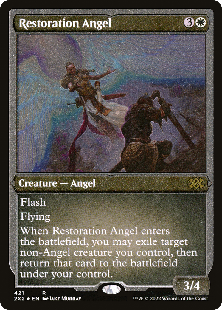 [ EF ] [FOIL] Restoration Angel (Foil Etched) #421 - RARE 2X2 - Double Masters 2022