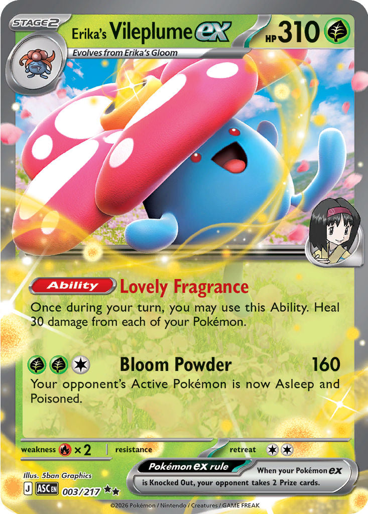 Erika's Vileplume ex - ( 003 ) - Double Rare - Pokemon ME Ascended Heroes