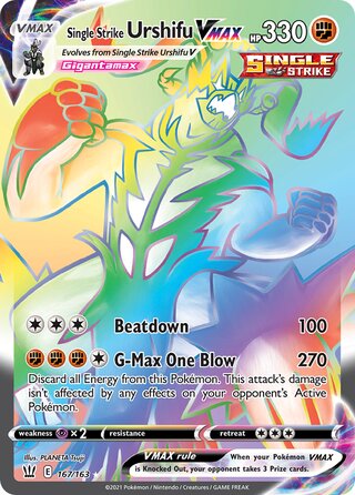 HYPER RARE Single Strike Urshifu Vmax - 167/163 - Battle Styles