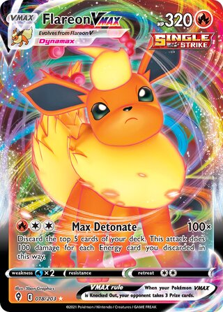 Flareon Vmax - 18/203 - Ultra Rare - Evolving Skies