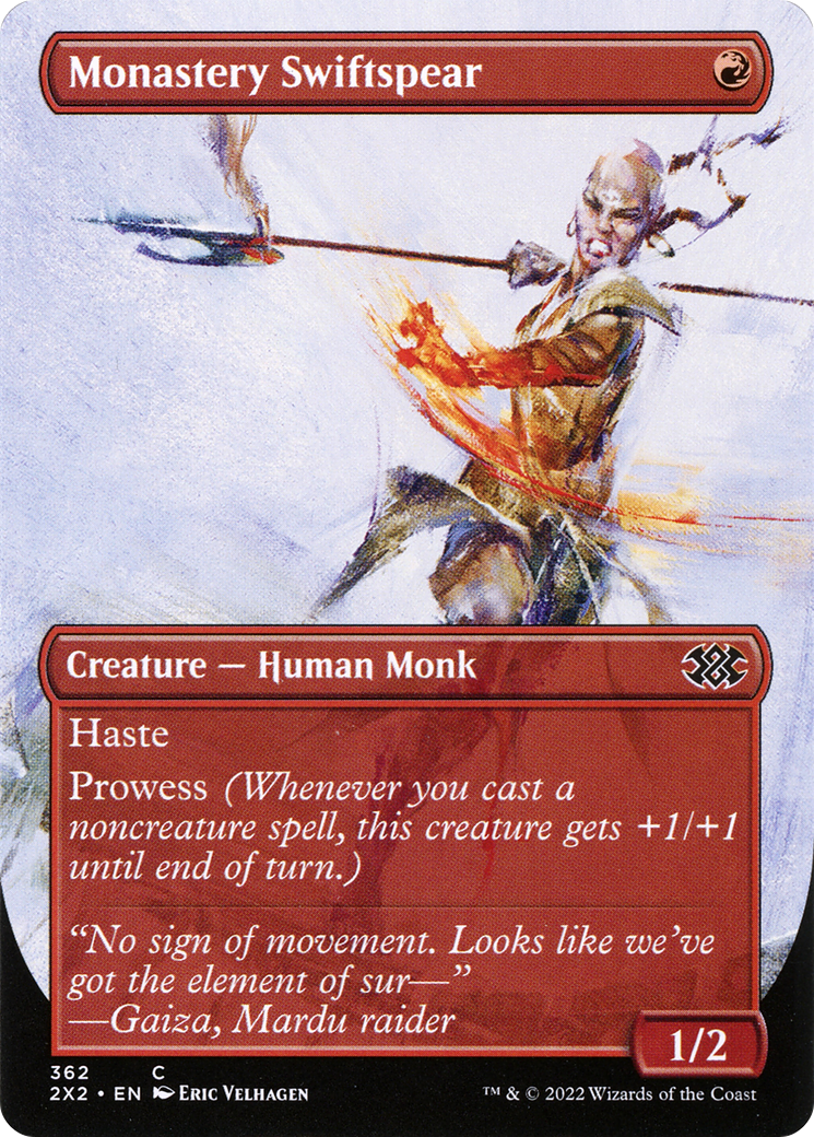 [ BL ] Monastery Swiftspear (Borderless) #362 - COMMON 2X2 - Double Masters 2022