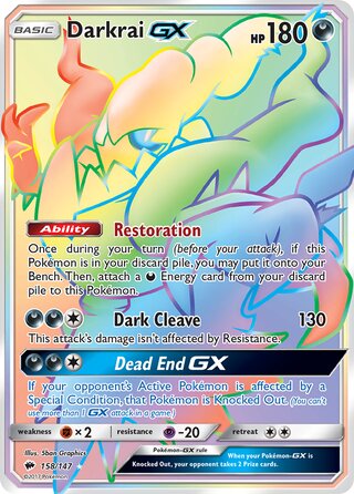 HYPER RARE Darkrai GX - 158/147 - Burning Shadows