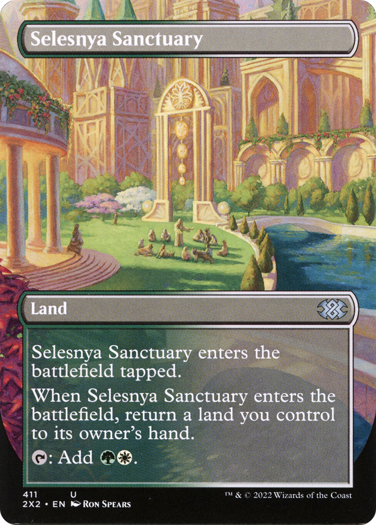 [ BL ] [FOIL] Selesnya Sanctuary (Borderless) #411 - UNCOMMON 2X2 - Double Masters 2022