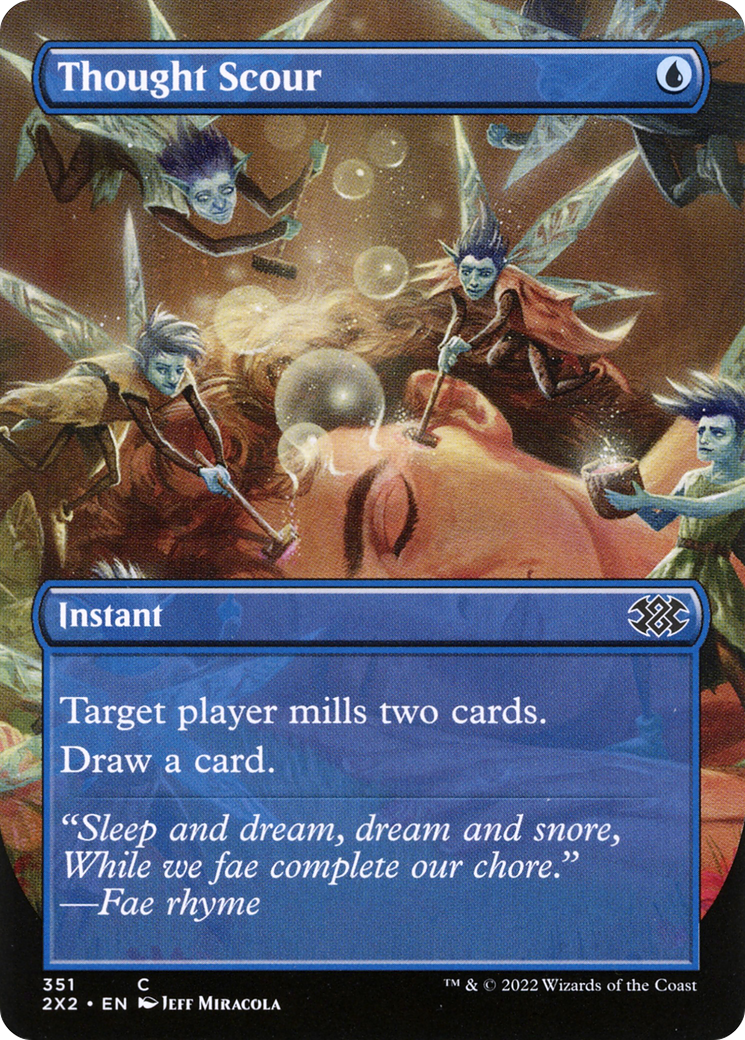 [ BL ] [FOIL] Thought Scour (Borderless) #351 - COMMON 2X2 - Double Masters 2022