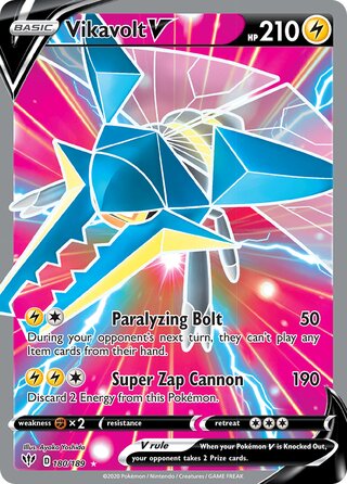 FULL ART Vikavolt V - 180/189 - Ultra Rare - Darkness Ablaze