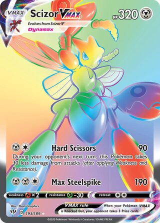 HYPER RARE Scizor Vmax - 193/189 - Darkness Ablaze