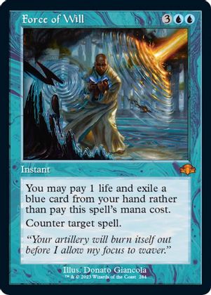 Retro Frame Force Of Will - 284 - Mythic Dominaria Remastered