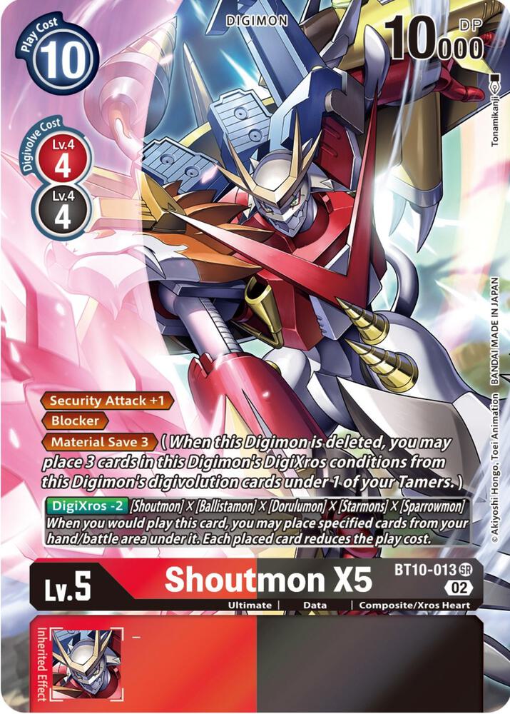 ALTERNATE ART Shoutmon X5 - BT10-013 - SR - Super Rare Xros Encounter