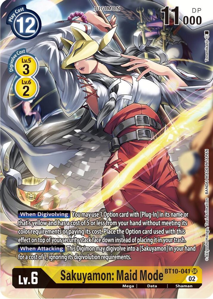 ALTERNATE ART Sakuyamon: Maid Mode - BT10-041 - SR - Super Rare Xros Encounter