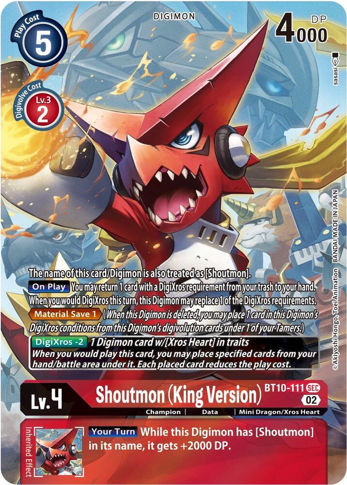 ALTERNATE ART Shoutmon (King Version) - BT10-111 - SEC - Secret Rare Xros Encounter