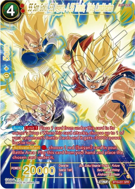 SS Son Goku, SS Vegeta, & SS Trunks, Triple Combination - BT19-011 - SPR Special Rare Fighter's Ambition