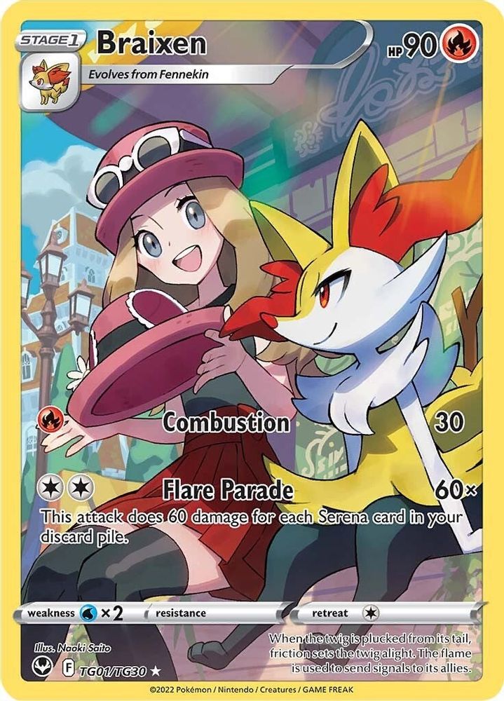 Braixen - [  TG01/TG30 ] - Ultra Rare - Pokemon SWSH12 Silver Tempest Trainer Gallery