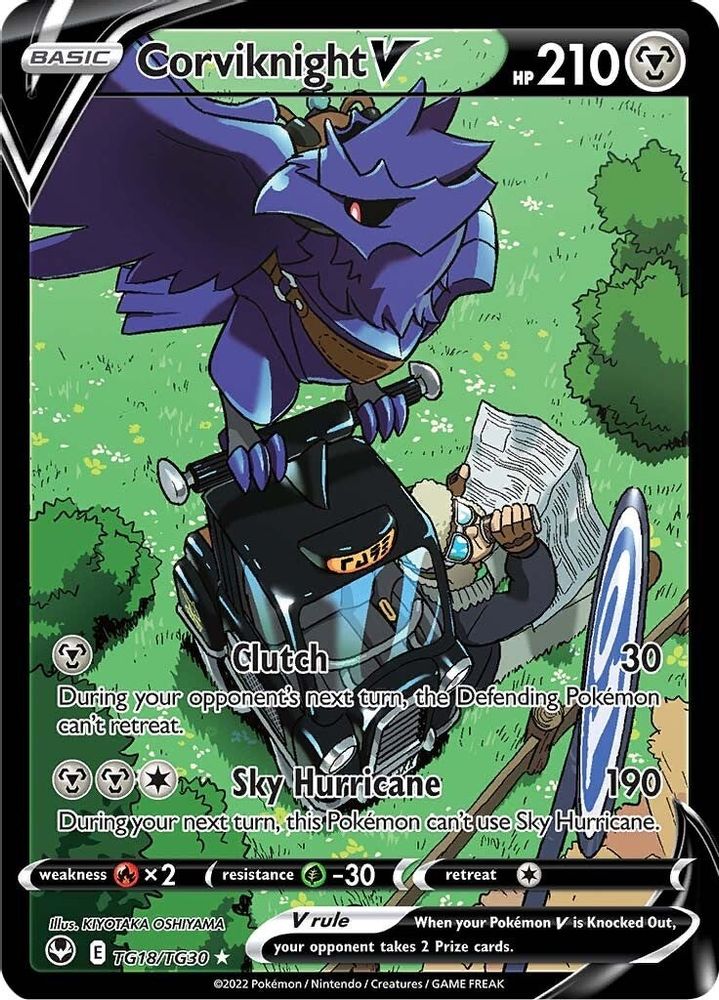 Corviknight V - [  TG18/TG30 ] - Ultra Rare - Pokemon SWSH12 Silver Tempest Trainer Gallery