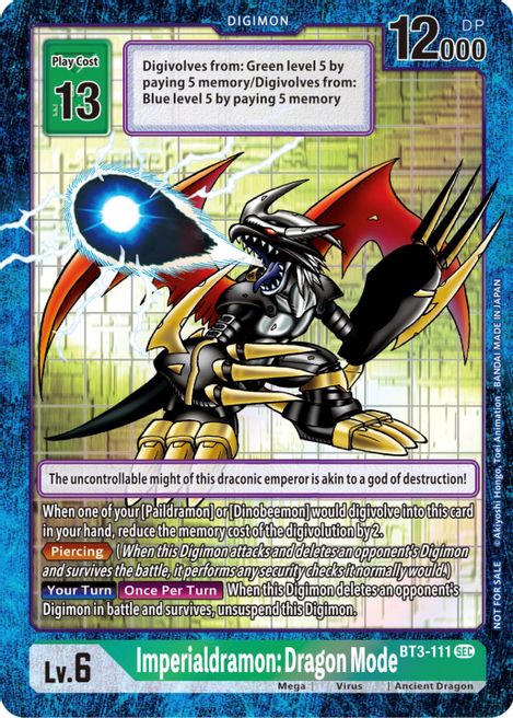 Alternate Art Imperialdramon Dragon Mode - Box Topper Promo Ex03 Draconic Roar