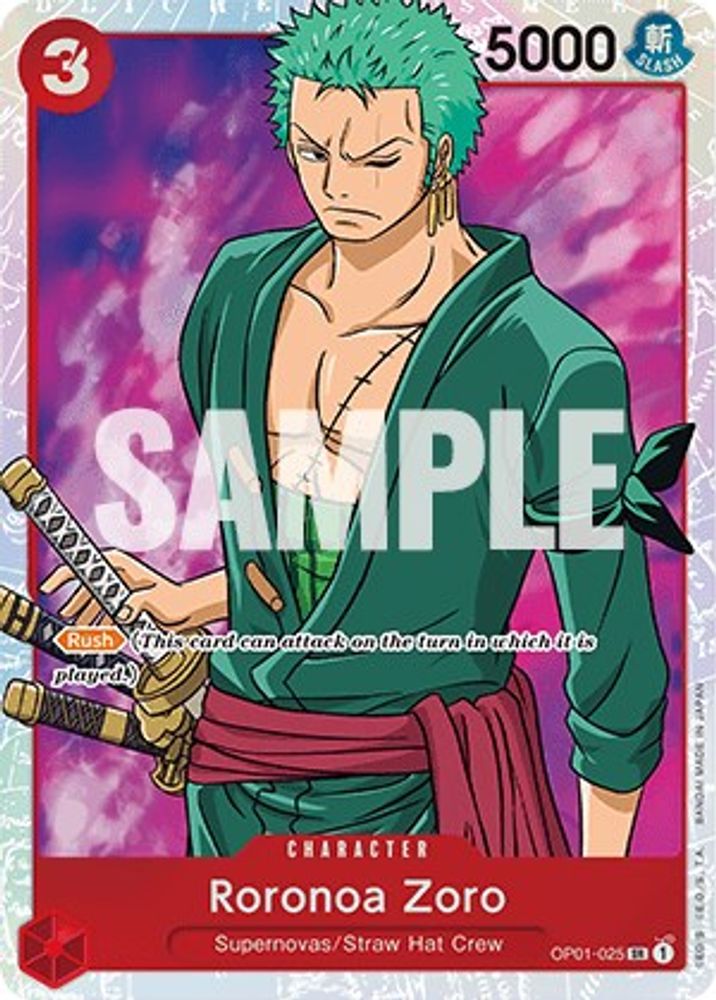Roronoa Zoro (025)  (OP01-025) Super Rare - One Piece Romance Dawn