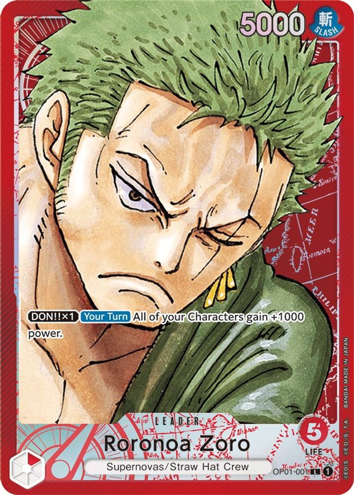 [ALTERNATE ART] Roronoa Zoro (001) (Parallel)  (OP01-001) L★ - One Piece Romance Dawn