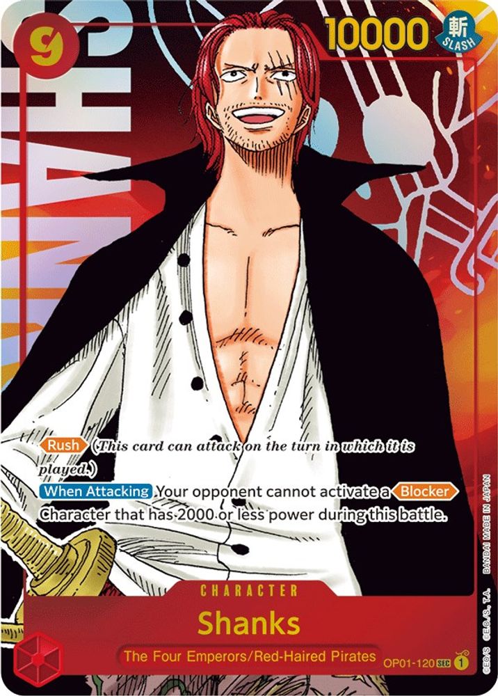 [ALTERNATE ART] Shanks (Parallel)  (OP01-120) SEC★ - One Piece Romance Dawn