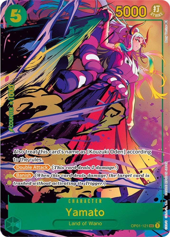 [ALTERNATE ART] Yamato (Parallel)  (OP01-121) SEC★ - One Piece Romance Dawn