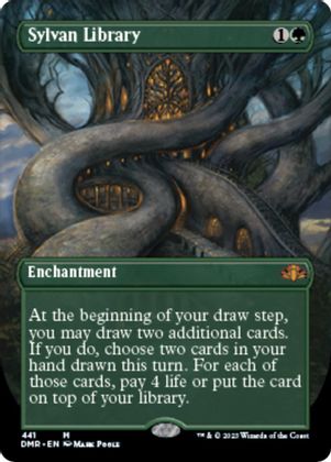 Foil Borderless Sylvan Library 441 - Mythic Dominaria Remastered