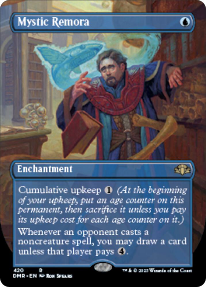 BORDERLESS Mystic Remora - #420 - Rare Dominaria Remastered