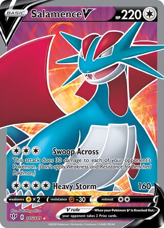 FULL ART Salamence V - 185/189 - Ultra Rare - Darkness Ablaze