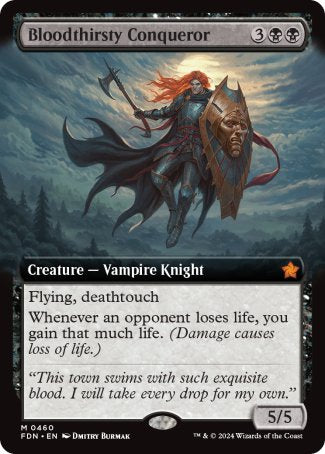 FOIL EXTENDED ART Bloodthirsty Conqueror - #460 Mythic Foundations
