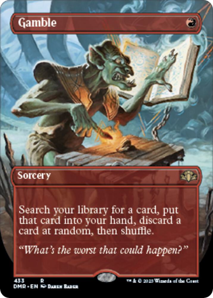 BORDERLESS Gamble - #433 - Rare Dominaria Remastered