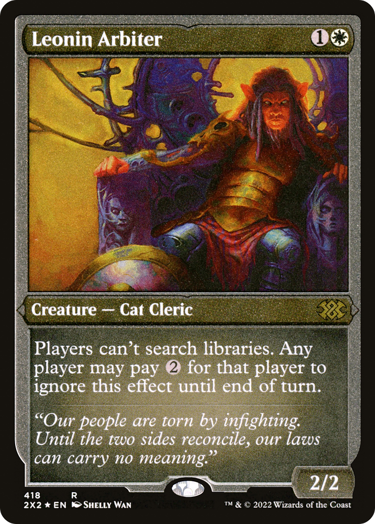 [ EF ] [FOIL] Leonin Arbiter (Foil Etched) #418 - RARE 2X2 - Double Masters 2022
