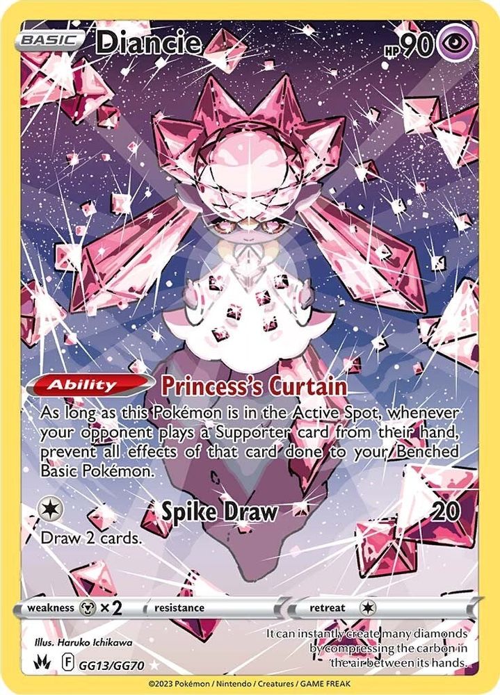 Diancie - [  GG13 ] - Ultra Rare - Pokemon Crown Zenith Galarian Gallery