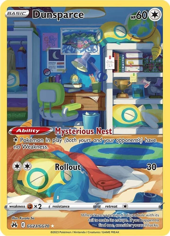 Dunsparce - [  GG23 ] - Ultra Rare - Pokemon Crown Zenith Galarian Gallery