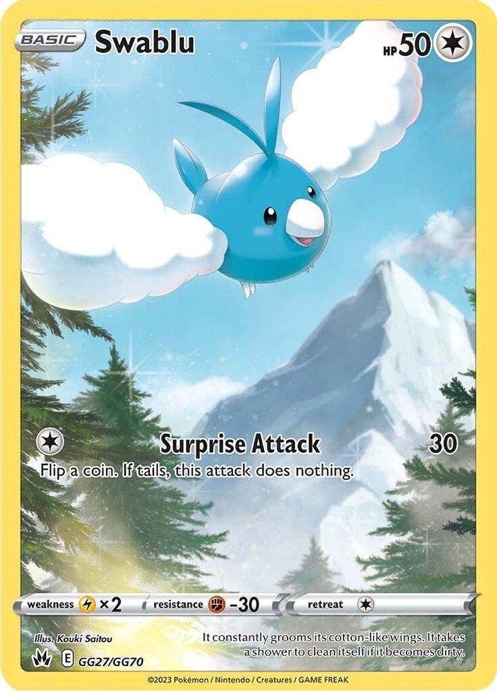 Swablu - [  GG27 ] - Ultra Rare - Pokemon Crown Zenith Galarian Gallery