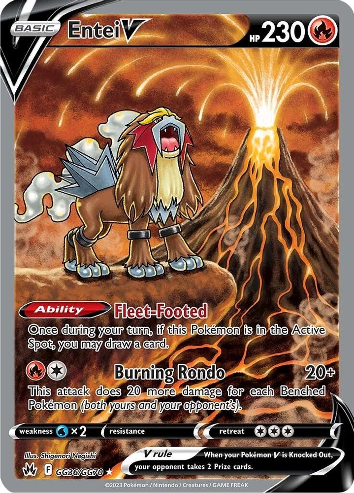 Entei V - [  GG36 ] - Ultra Rare - Pokemon Crown Zenith Galarian Gallery