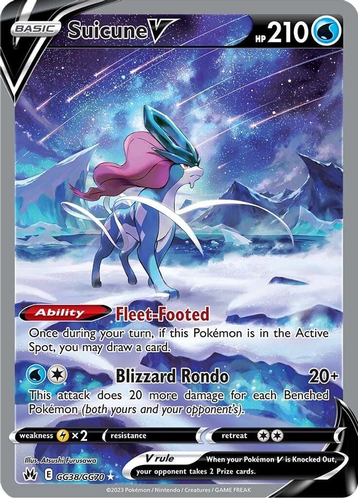 Suicune V - [  GG38 ] - Ultra Rare - Pokemon Crown Zenith Galarian Gallery
