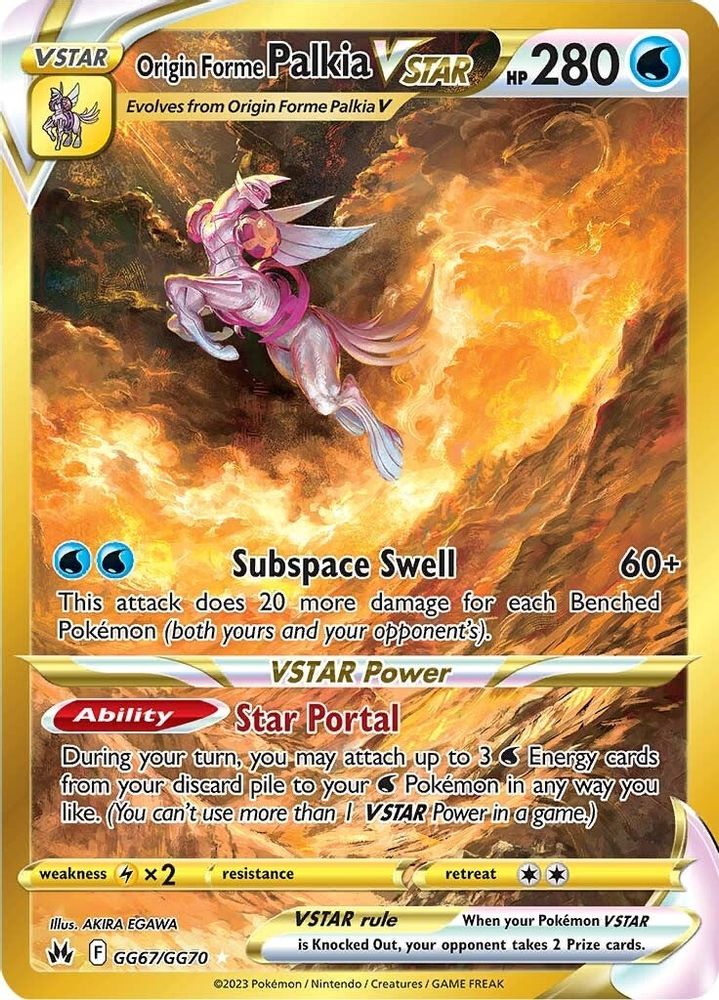 Origin Forme Palkia VSTAR (Secret) - [  GG67/GG70 ] - Secret Rare - Pokemon Crown Zenith Galarian Gallery
