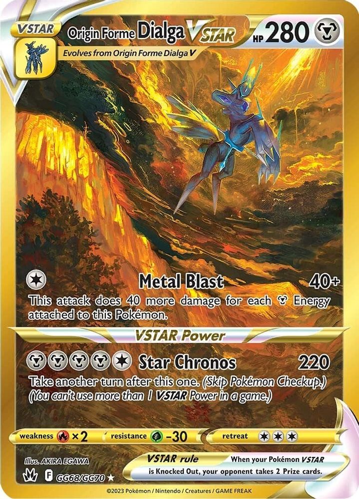 Origin Forme Dialga VSTAR (Secret) - [  GG68/GG70 ] - Secret Rare - Pokemon Crown Zenith Galarian Gallery