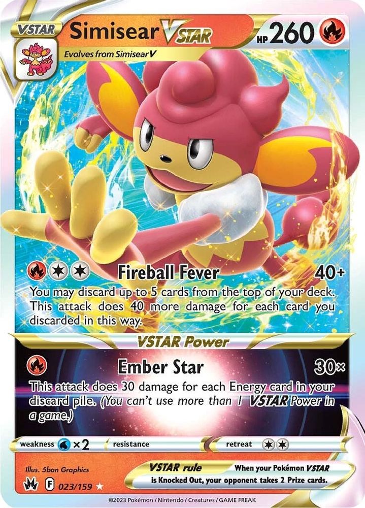 Simisear VSTAR - [  023 ] - Ultra Rare - Pokemon Crown Zenith